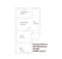 2-Raum-Wohnung zentral in Mühlhausen - Mühlhausen (Thüringen)