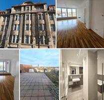 4-Raum DG-Wohnung in Lindenau mit Parkett, Dachterrasse, Lift, Fußbodenheizung, Abstellraum, Keller, SP mgl. - Leipzig Altwest