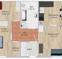 Zentral gelegene 70 qm Wohnung - 475,00 EUR Kaltmiete, ca.  70,00 m² in Burkardroth (PLZ: 97705)