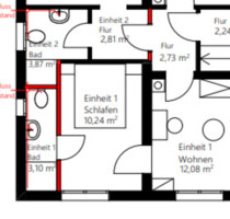 2 Zimmer Bad auf Zeit zu vermieten 1 bis 6 Monate Neu Renoviert - Meckesheim