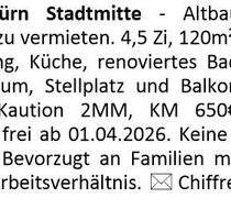 Altbauwohnung - Walldürn - 650,00&nbsp;EUR Kaltmiete, ca.&nbsp; 120,00&nbsp;m&sup2; in Walldürn (PLZ: 74731)