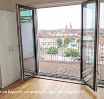 Möblierte 1-Zimmer-Wohnung mit sonnigem Balkon und Panoramablick, - Nürnberg Gleißhammer