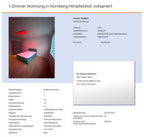 Möbeliertes 1-Zimmer Apartment - 650,00 EUR Kaltmiete, ca.  28,00 m² in Nürnberg (PLZ: 90451) Eibach