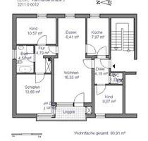 4 Zimmer Wohnung Leck - 910,00 EUR Kaltmiete, ca.  80,00 m² in Leck (PLZ: 25917)
