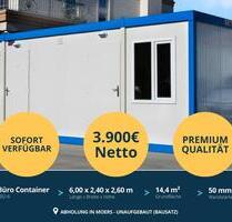 SOFORT VERFÜGBAR - 6 x 2,4 m Bürocontainer - 50mm Wandstärke - Unmontierter Bausatz zur Abholung Moers - Schlafraum Sozialmodul Containerbüro Wohnmodul flexibel einsetzbar - Villingen-Schwenningen