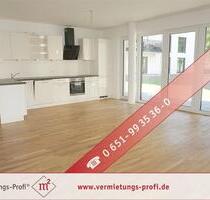 Trier: Wohnen an der Mosel – moderne 3 ZKB Erdgeschosswohnung mit Einbauküche und Terrasse