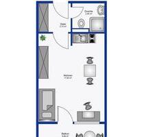 1 Zimmer Wohnung - 350,00 EUR Kaltmiete, ca.  25,00 m² in Kaiserslautern (PLZ: 67663) Bahnheim