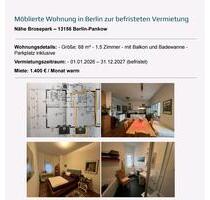 1,5 Zimmer Wohnung in Berlin - 1.000,00&nbsp;EUR Kaltmiete, ca.&nbsp; 68,00&nbsp;m&sup2; in Berlin (PLZ: 13156) Pankow