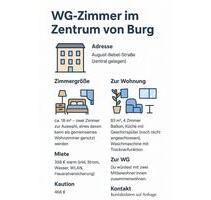 WG Zimmer im Zentrum von Burg - 358,00 EUR Kaltmiete, ca.  93,00 m² in Burg (PLZ: 39288)