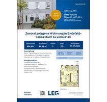 Wohnung mit Einbauküche - 739,00 EUR Kaltmiete, ca.  64,54 m² in Bielefeld (PLZ: 33689) Sennestadt