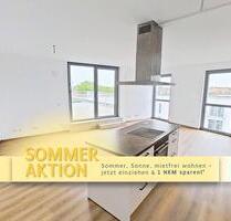 SOMMERAKTION - EINZIEHEN UND DIE 1. NKM GESCHENKT BEKOMMEN: Weitläufige 3-Zimmer-Wohnung mit EBK und atemberaubender DACHTERRASSE in Neubauquartier NEO - Nürnberg Gibitzenhof