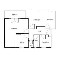 4-Zimmer-Wohnung mit Balkon im 1. Obergeschoss - Kaufbeuren