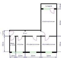 schnell sein, lohnt sich - 395,00 EUR Kaltmiete, ca.  65,82 m² in Magdeburg (PLZ: 39126) Barleber See