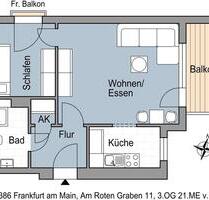Sanierte 1,5 Zimmerwohnung mit Balkon - Frankfurt am Main Fechenheim