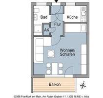 Schöne 1 Zimmerwohnung mit Balkon - Frankfurt am Main Fechenheim