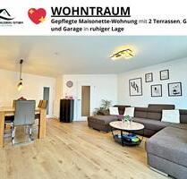 WOHNTRAUM - Gepflegte Maisonette-Wohnung mit 2 Terrassen, Garten und Garage in ruhiger Lage - Oberstenfeld