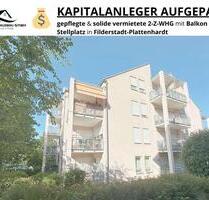 Solide Kapitalanlage in Filderstadt – vermietete 2-Zimmer-Wohnung mit Balkon und TG-Stellplatz