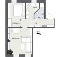 2-Zimmer-Etagenwohnung (1. OG) - 270,00 EUR Kaltmiete, ca.  49,00 m² in Hohenstein-Ernstthal (PLZ: 09337)