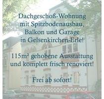 Über den Dächern von Erle - 950,00 EUR Kaltmiete, ca.  110,00 m² in Gelsenkirchen (PLZ: 45891) Erle