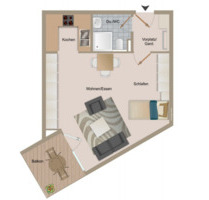 Helle 1-Zimmer-Wohnung im EG mit Carport - Korntal-Münchingen