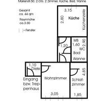 Wohnung m², 2 Zimmer, Badewanne, Innenstadt - Hof Neuhof