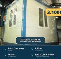 3 x 2,5 m Container Kassenhäuschen - 40mm Wandstärke - Aufgebaut mit Anlieferung - 2 Fenster, 1 Tür, Außenhöhe 240 cm - Raummodul Baustellencontainer Bürocontainer für Events - Krefeld