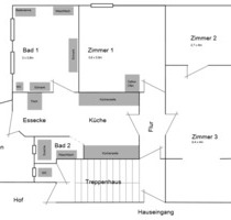 3 Raum Wohnung Erdgeschoss - 640,00 EUR Kaltmiete, ca.  85,00 m² in Waltershausen (PLZ: 99880)