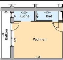 Einzimmerwohnung - 386,00 EUR Kaltmiete, ca.  24,66 m² in Rostock (PLZ: 18057) Hansaviertel