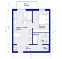 Teilweise möblierte 2-Zimmer-Wohnung zur Untervermietung - Berlin Marzahn-Hellersdorf