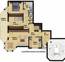 3 ½-Zimmer-Whg. ca. 92 m² Wfl., 4.OG mit super BalkonAussicht - Salach