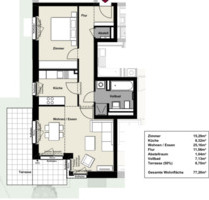 Wohnen in der Wasserstadt - 1.200,00 EUR Kaltmiete, ca.  77,00 m² in Hannover (PLZ: 30453) Linden-Limmer