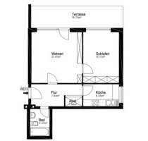 Wohnung in Erkrath - 735,00 EUR Kaltmiete, ca.  61,00 m² in Erkrath (PLZ: 40699)