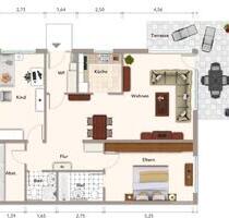 100qm Wohnung mit 3,5 Zimmern, 2 Bädern und EBK in Gerbrunn
