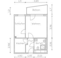 2-Raumwohnung mit Abstellraum! - 259,00 EUR Kaltmiete, ca.  38,00 m² in Zwickau (PLZ: 08062) Neuplanitz