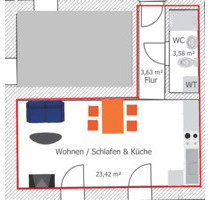 1-Zimmer-Wohnung in 75038 Oberderdingen – zentral gelegen