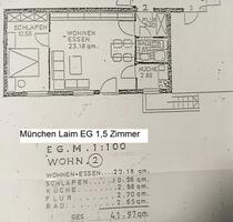 bezugsfrei! 1,5 Zi EG München Laim gut geschnitten + Einbauküche