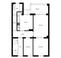 Renovierte 3 Zimmer Wohnung mit Balkon zum Hintergarten - Düsseldorf Stadtbezirk 9