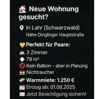 3 Zimmerwohnung zu vermieten - 1.250,00 EUR Kaltmiete, ca.  79,00 m² in Lahr (Schwarzwald) (PLZ: 77933)