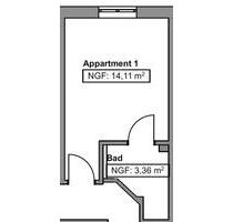 Helles vollmöbliertes kompaktes 1-Zi.-Appartement im grünen - Ergolding