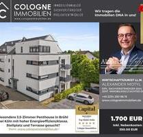 PENTHOUSE: MODERNE 3-ZIMMERWOHNUNG ÜBER DEN DÄCHERN, MIT TERRASSE UND STELLPLATZ BEI KÖLN - Brühl