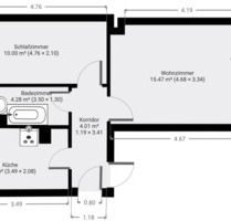 2-Zimmer-Wohnung saniert - 260,00&nbsp;EUR Kaltmiete, ca.&nbsp; 43,00&nbsp;m&sup2; in Pritzwalk (PLZ: 16928)