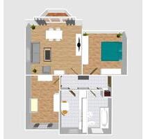 Tolle 3 Raumwohnung mit Balkon und Rollläden im Dachgeschoss in Welsleben - Bördeland