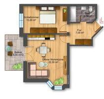 Tolle Single Wohnung HN City - 500,00 EUR Kaltmiete, ca.  54,00 m² in Heilbronn (PLZ: 74076) Neckargartach