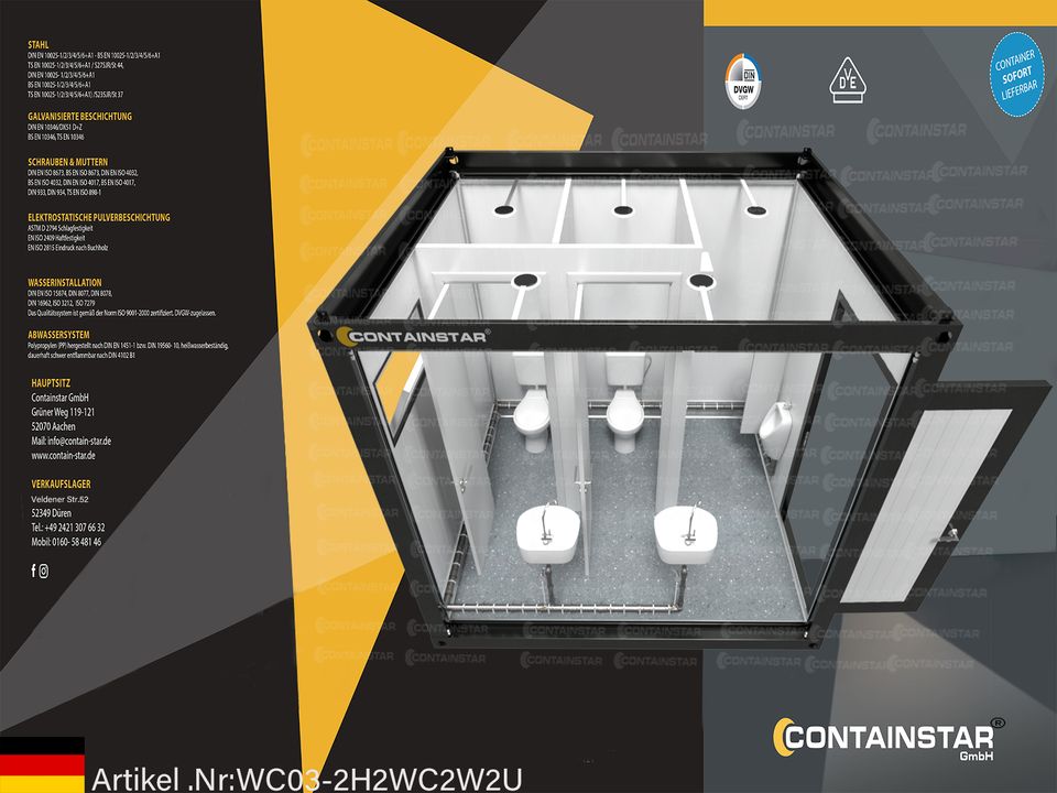 Testzentrum Sanitärcontainer wohncontainer wc container Bürocontainer Duschcontainer Sanitär Container Container●✔❗❗❗Kurzfristig verfügbar❗❗❗ - Hannover