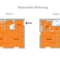 Maisonette-Wohnung - voll möbliert + voll ausgestattet - Karlsruhe Durlach