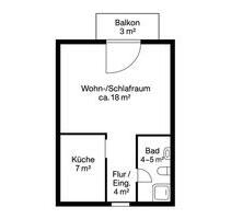 Gemütliche 1-Zimmer-Wohnung mit Balkon in Ludwigsburg-Eglosheim