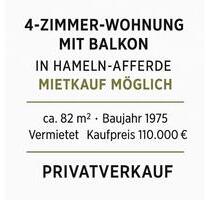 Hameln-Afferde: Gepflegte 4-Zimmer-Wohnung mit Balkon - Mietkauf