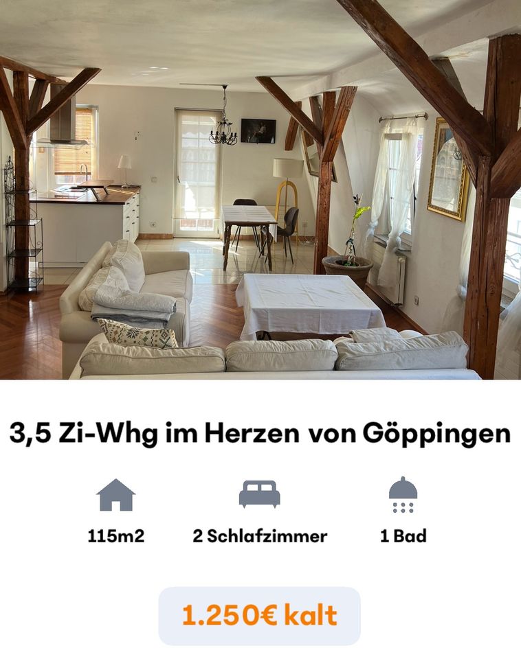 3,5 Zi Wohnung zentral in Göppingen
