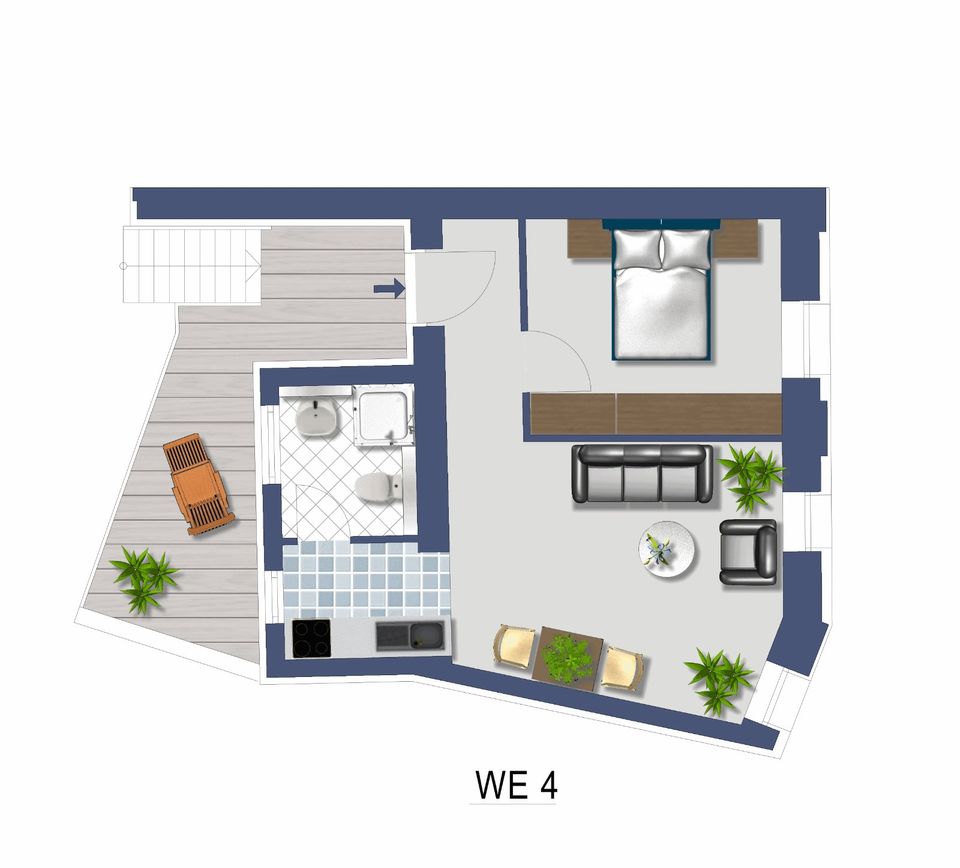 2 Zimmer Wohnung in Striesen - 543,00 EUR Kaltmiete, ca.  41,73 m² in Dresden (PLZ: 01309) Blasewitz