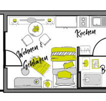 Möblierte Wohnung - Typ: Komfort mit Balkon, im Herzen von Gmünd - Schwäbisch Gmünd